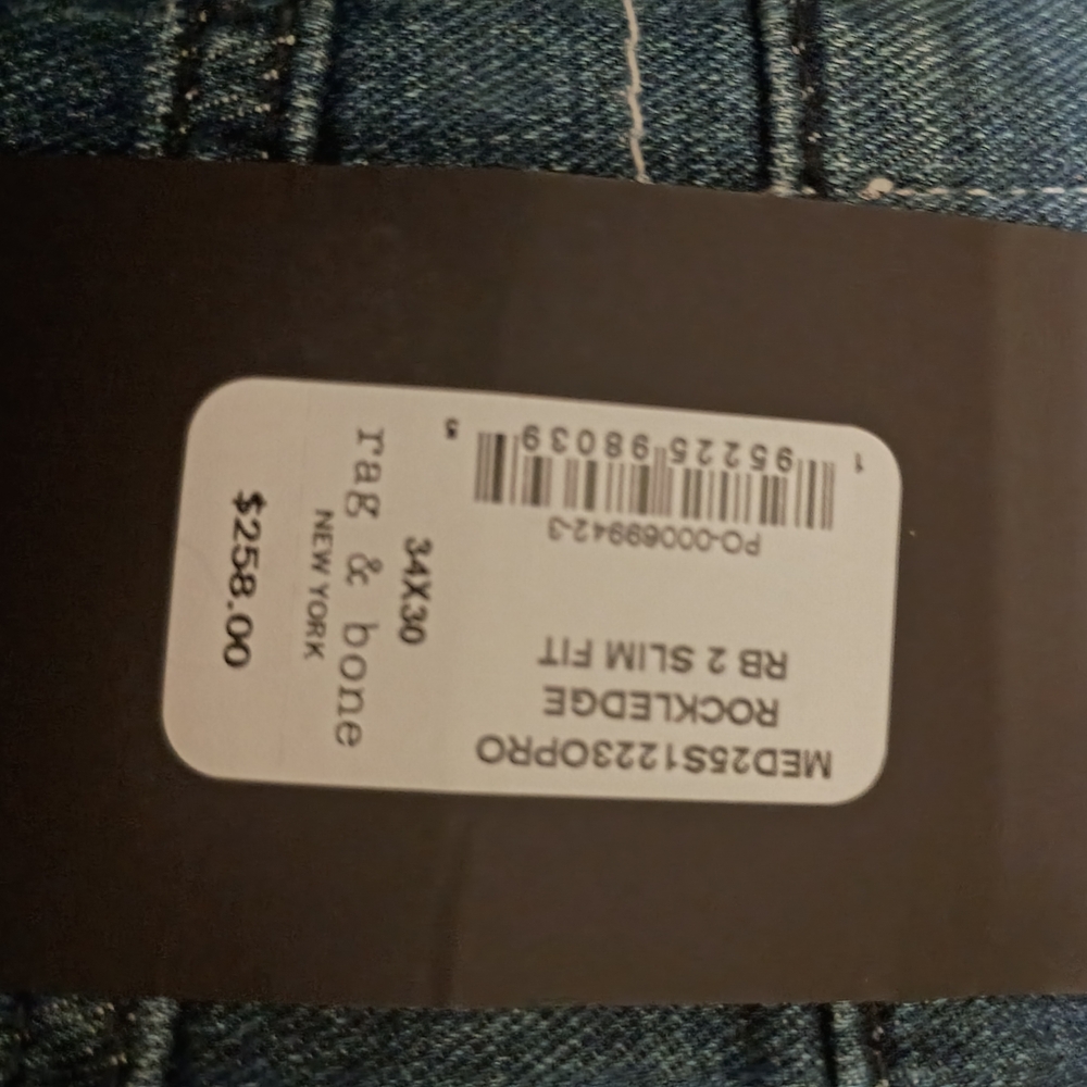 rag & bone Dark Blue Slim Fit Jeans - Picture 7 of 7